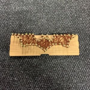 Batman Logo 14in x 4 1/2in Wood/Nails/String Art